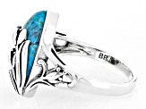 Pre-Owned Blue Turquoise Sterling Silver Solitaire Ring