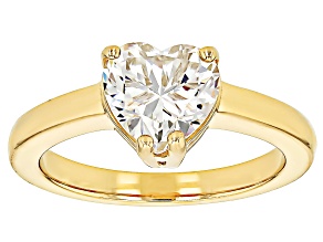 Pre-Owned 18k Yellow Gold Over Silver Strontium Titanate Solitaire Ring 2.35ct