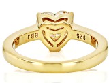 Pre-Owned 18k Yellow Gold Over Silver Strontium Titanate Solitaire Ring 2.35ct