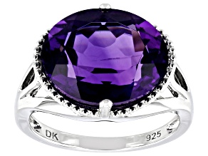 Pre-Owned Purple Amethyst Rhodium Over Sterling Silver Ring 5.78ctw