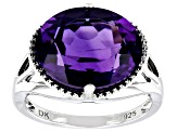 Pre-Owned Purple Amethyst Rhodium Over Sterling Silver Ring 5.78ctw