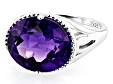 Pre-Owned Purple Amethyst Rhodium Over Sterling Silver Ring 5.78ctw