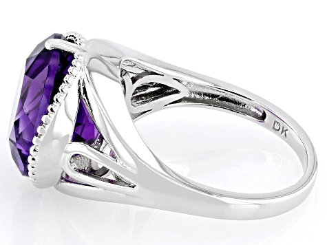 Pre-Owned Purple Amethyst Rhodium Over Sterling Silver Ring 5.78ctw