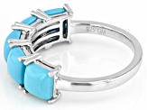 Pre-Owned Blue Sleeping Beauty Turquoise Rhodium Over Sterling Silver Ring