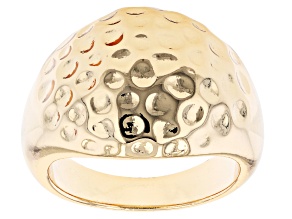 Pre-Owned 18k Yellow Gold Over Brass Textured Dome Ring