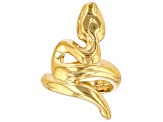 Pre-Owned 18k Yellow Gold Over Sterling Silver Snake Ring