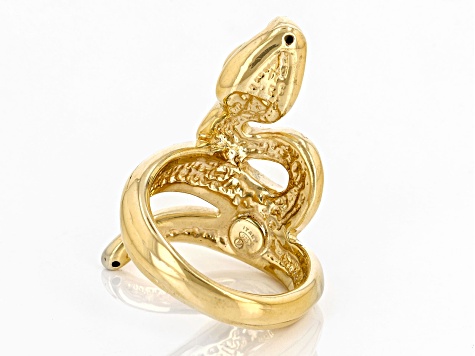 Pre-Owned 18k Yellow Gold Over Sterling Silver Snake Ring