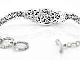 Pre-Owned Sterling Silver Textured Center Design Bracelet