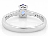 Pre-Owned Blue Tanzanite Rhodium Over Sterling Silver Ring 0.40ct