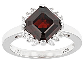 Pre-Owned Red Garnet Rhodium Over Sterling Silver Ring 2.92ctw