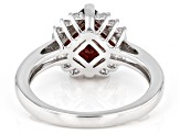 Pre-Owned Red Garnet Rhodium Over Sterling Silver Ring 2.92ctw