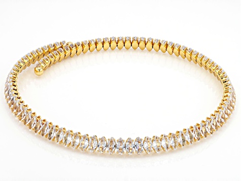 Pre-Owned Crystal Gold Tone Choker Necklace