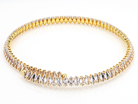 Pre-Owned Crystal Gold Tone Choker Necklace
