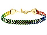 Pre-Owned 18K Gold Over Brass Multi-Color Cord Bracelet