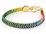 Pre-Owned 18K Gold Over Brass Multi-Color Cord Bracelet