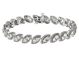 Pre-Owned White Diamond Rhodium Over Sterling Silver Tennis Bracelet 1.00ctw