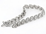 Pre-Owned White Diamond Rhodium Over Sterling Silver Tennis Bracelet 1.00ctw