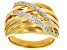 Pre-Owned Moissanite 14k Yellow Gold Over Silver Ring .52ctw DEW.