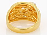 Pre-Owned Moissanite 14k Yellow Gold Over Silver Ring .52ctw DEW.