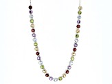 Pre-Owned Multicolor Multi-Gem Rhodium Over Sterling Silver Necklace 28.98ctw