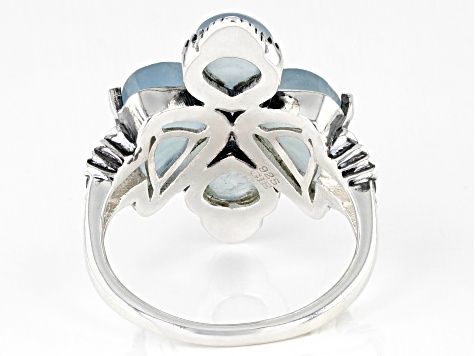 Pre-Owned Blue Dreamy Aquamarine Sterling Silver Ring
