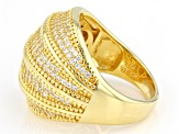 Pre-Owned White Cubic Zirconia 18k Yellow Gold Over Sterling Silver Ring 1.94ctw