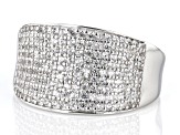 Pre-Owned White Zircon Rhodium Over Sterling Silver Ring 1.24ctw