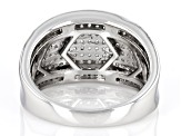 Pre-Owned White Zircon Rhodium Over Sterling Silver Ring 1.24ctw