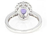 Pre-Owned Blue Tanzanite Rhodium Over Sterling Silver Ring 2.19ctw