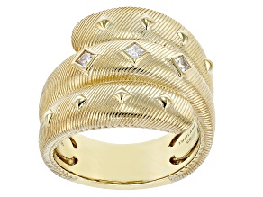 Pre-Owned Judith Ripka Cubic Zirconia 14k Gold Clad Cairo Wrap Ring 0.23ctw