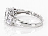 Pre-Owned White Cubic Zirconia Rhodium Over Sterling Silver Asscher Cut Ring 4.65ctw
