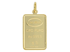 Pre-Owned 24k Yellow Gold 5g Ingot Pendant With 10k Yellow Gold Frame