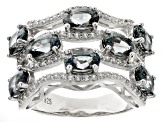 Pre-Owned Platinum Spinel Rhodium Over Sterling Silver Ring 4.00ctw