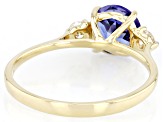 Pre-Owned Blue Tanzanite With White Diamond 18k Yellow Gold Ring 1.53ctw