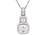 Pre-Owned Moissanite Platineve Halo Pendant 3.78ctw DEW.