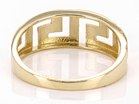 Pre-Owned 10k Yellow Gold Diamond-Cut Greek Key Ring
