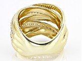 Pre-Owned Judith Ripka Cubic Zirconia 14k Gold Clad Jubilee 7 Band Highway Ring 1.53ctw