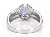 Pre-Owned Blue Tanzanite Rhodium Over Sterling Silver Ring 1.01ctw