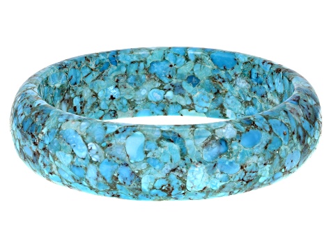 Pre-Owned Blue Turquoise Bangle Bracelet