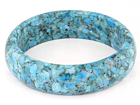 Pre-Owned Blue Turquoise Bangle Bracelet