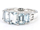 Pre-Owned Blue Aquamarine Rhodium Over Sterling Silver Ring 2.17ctw