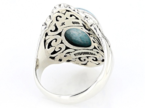 Pre-Owned 14x10mm Amazonite Sterling Silver Ring
