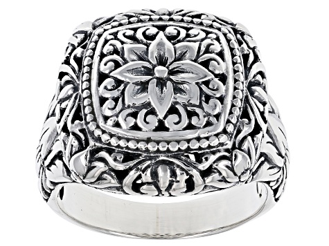 Pre-Owned Sterling Silver Floral Ring