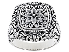 Pre-Owned Sterling Silver Floral Ring