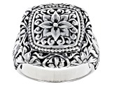 Pre-Owned Sterling Silver Floral Ring