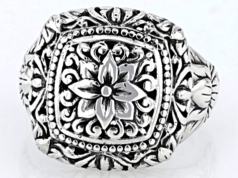 Pre-Owned Sterling Silver Floral Ring