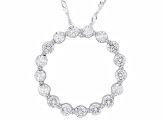 Pre-Owned White Cubic Zirconia Rhodium Over Sterling Silver Pendant With Chain 2.75ctw