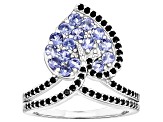 Pre-Owned Blue Tanzanite Rhodium Over Sterling Silver Ring 1.47ctw