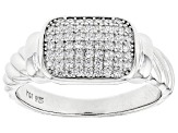 Pre-Owned White Cubic Zirconia Rhodium Over Sterling Silver Ring 0.59ctw