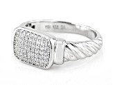 Pre-Owned White Cubic Zirconia Rhodium Over Sterling Silver Ring 0.59ctw